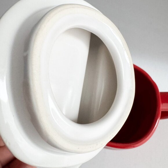 Rae Dun Red I Heart Teaching Ceramic Mug with Lid - Picture 5 of 5